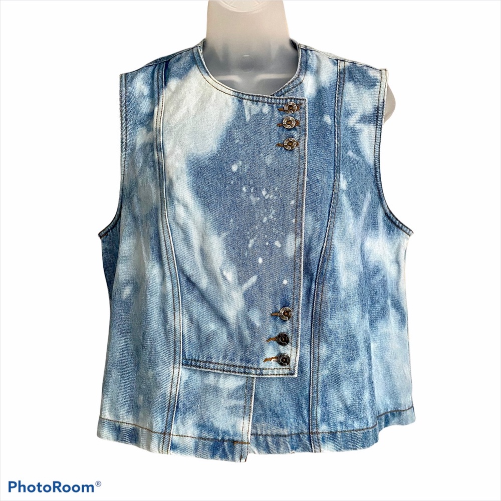 Vintage Acid Wash Denim Vest